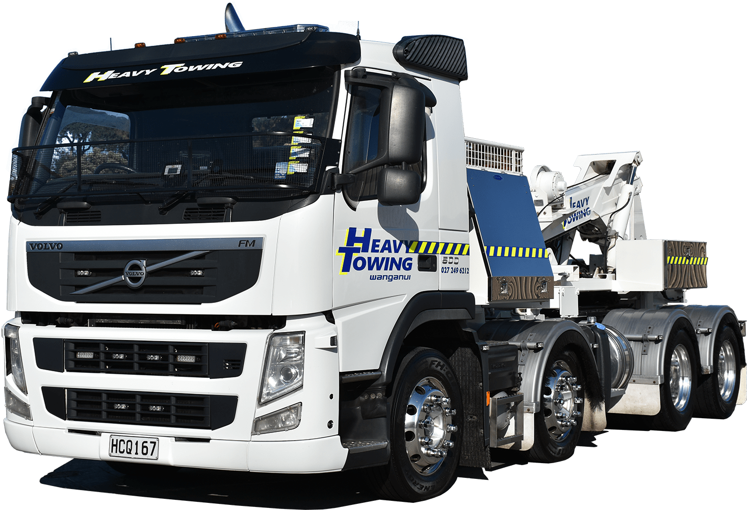 Heavy Towing Wanganui Volvo FM heavy recovery truck with its towing boom